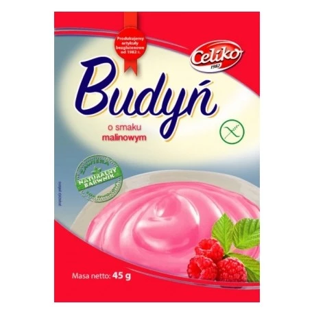 Budyń o smaku malinowym bezglutenowy 45 g.