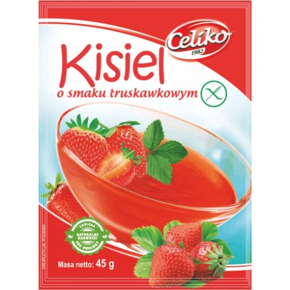 Kisiel o smaku truskawkowym bezglutenowy 45 g.