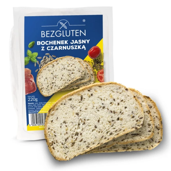 Bochenek jasny z czarnuszką bezgl. 220 g.