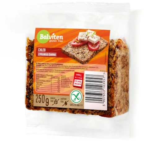 Chleb z pełnego ziarna bezgl. 250 g.