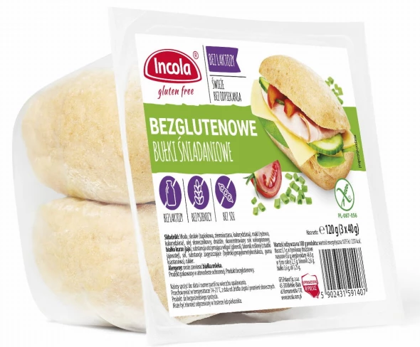 Bułki śniadaniowe bezgl. incola 120 g.