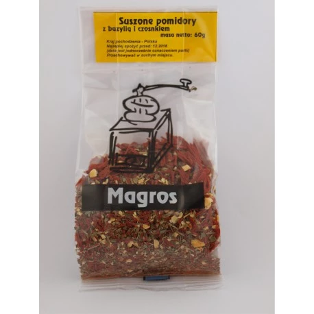 Suszone pomidory z bazylią i czosnkiem bezgl. 60 g.