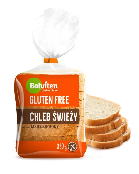 Chleb świeży jasny krojony bezgl. 320 g.