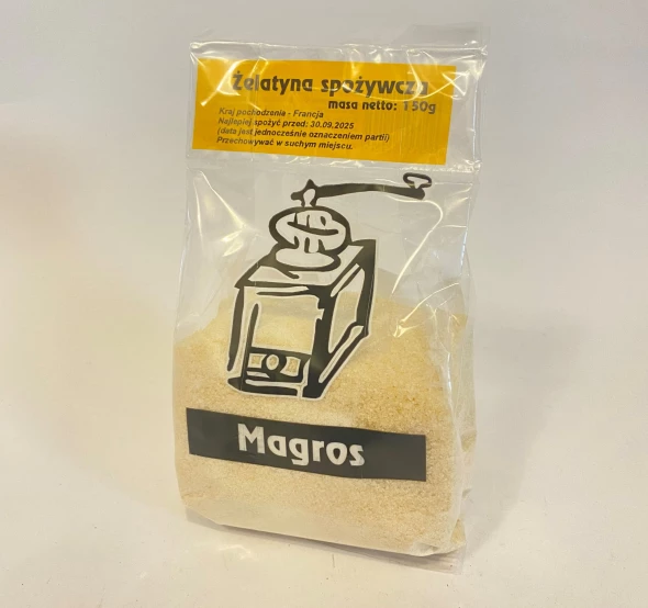 Żelatyna spożywcza bezgl. 150g.