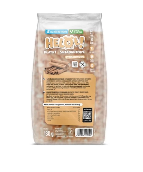 Płatki cynamonowe  bez cukru bezg. Heloł 180g