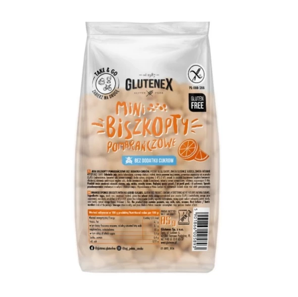Mini biszkopty pomarańczowe b/c bezgl 85g