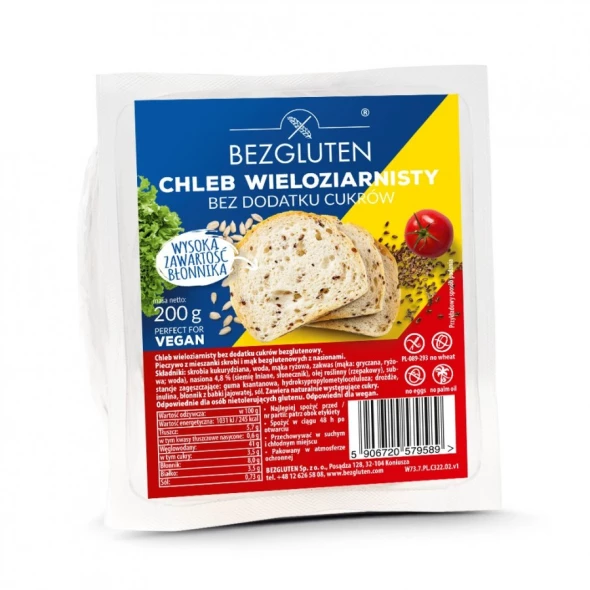 Chleb wieloziarnisty bez dodatków cukrów 200g