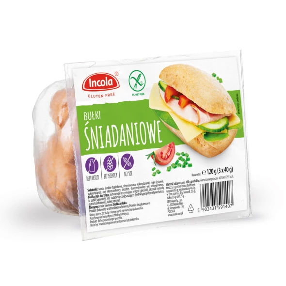 Bułki śniadaniowe bezgl. incola 120 g. nr 2