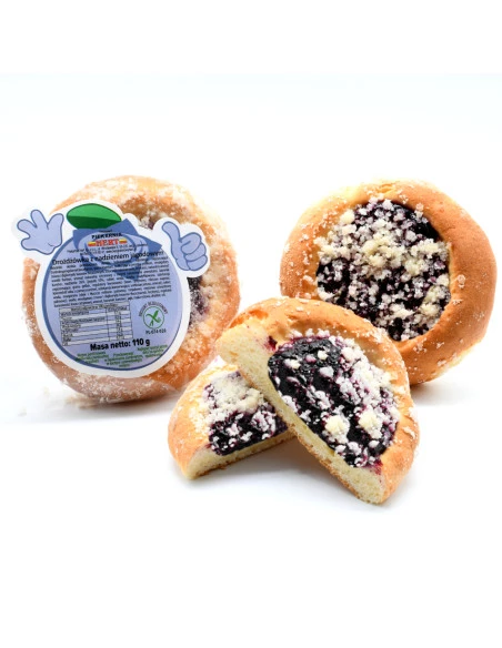 Drożdżówka bezglutenowa  z jagodami 110g