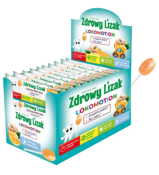 Lizak lokomotion pomarańcza /imbir/mięta b/g b/c 6