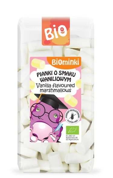 Biominki pianki o smaku waniliowym. b/g  100g.